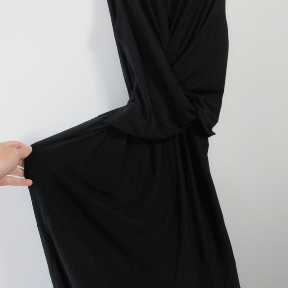 Norma Kamali Sleeveless Wrap Dress XL Black Twist Front Stretch Designer 520 - Picture 10 of 12